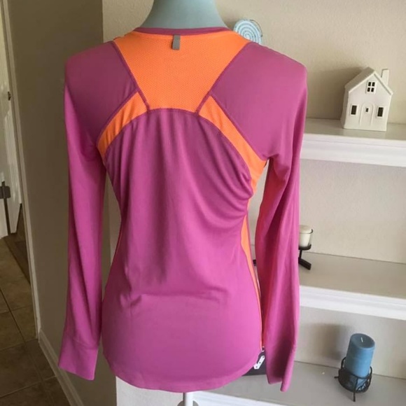 Nike running colorblock long sleeve top tee S - Picture 3 of 5